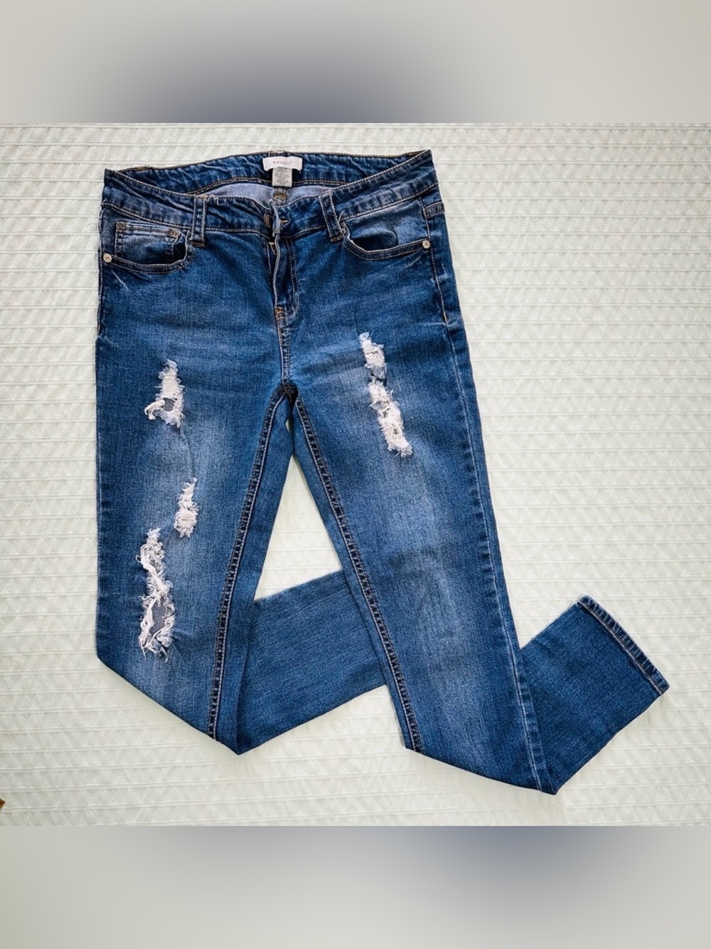 Blue Asphalt Blue Distressed Skinny Jeans 7/28